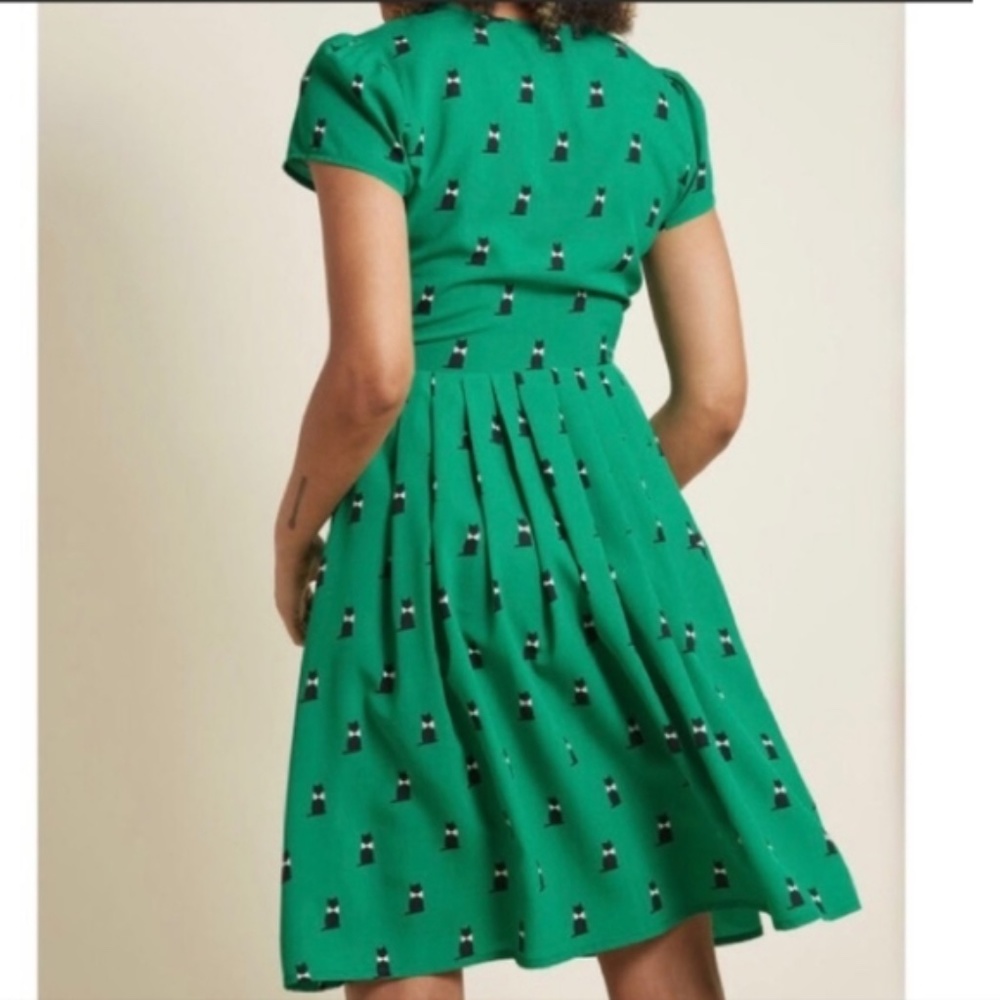 Modcloth "Exploratory Style" A-Line Dress in Cats 1x - Picture 3 of 5